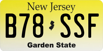 NJ license plate B78SSF