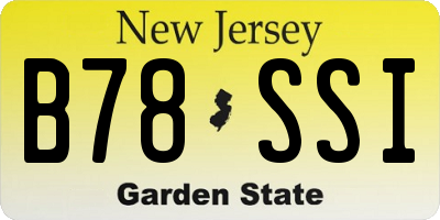 NJ license plate B78SSI