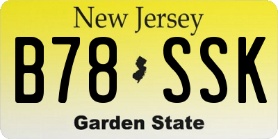 NJ license plate B78SSK