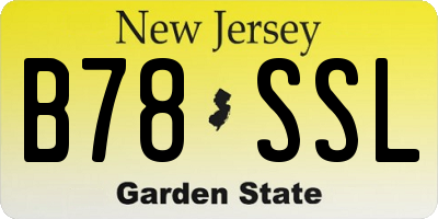 NJ license plate B78SSL