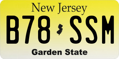 NJ license plate B78SSM
