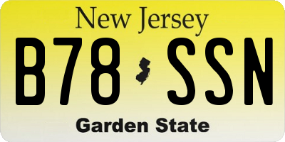 NJ license plate B78SSN