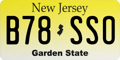 NJ license plate B78SSO