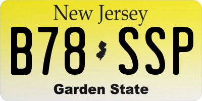 NJ license plate B78SSP
