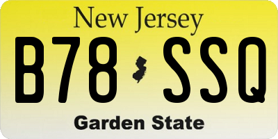 NJ license plate B78SSQ