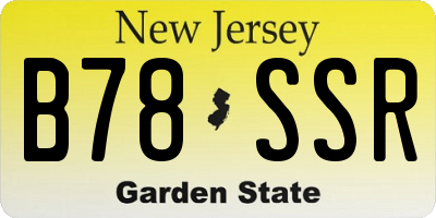 NJ license plate B78SSR