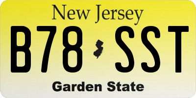 NJ license plate B78SST