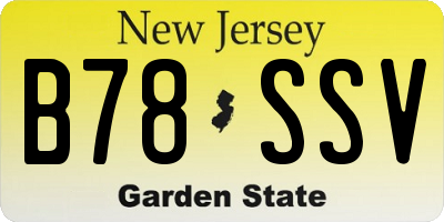 NJ license plate B78SSV