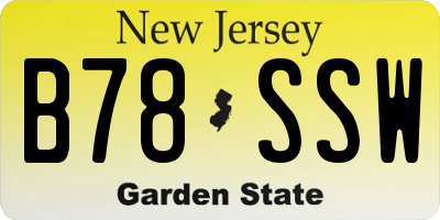 NJ license plate B78SSW