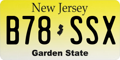NJ license plate B78SSX