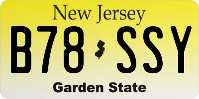 NJ license plate B78SSY
