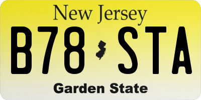 NJ license plate B78STA