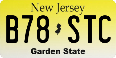 NJ license plate B78STC