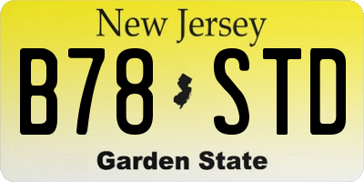 NJ license plate B78STD