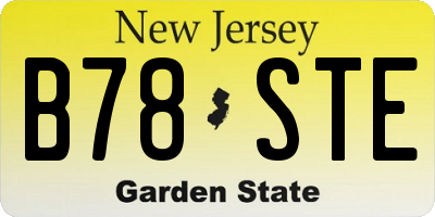 NJ license plate B78STE
