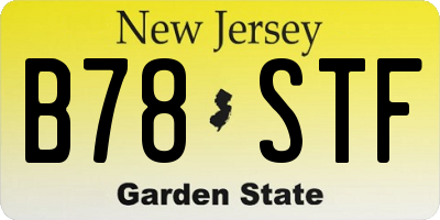 NJ license plate B78STF