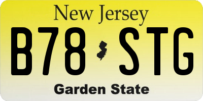 NJ license plate B78STG
