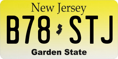 NJ license plate B78STJ