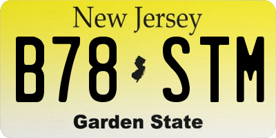 NJ license plate B78STM
