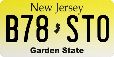 NJ license plate B78STO