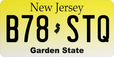 NJ license plate B78STQ