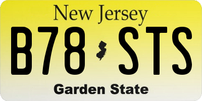 NJ license plate B78STS