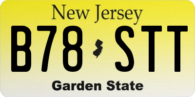 NJ license plate B78STT