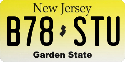 NJ license plate B78STU