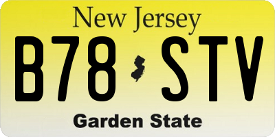 NJ license plate B78STV