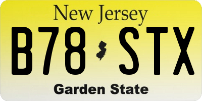 NJ license plate B78STX