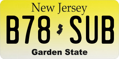 NJ license plate B78SUB