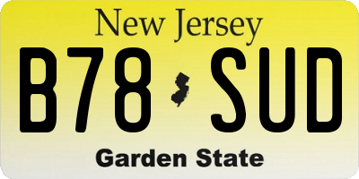 NJ license plate B78SUD
