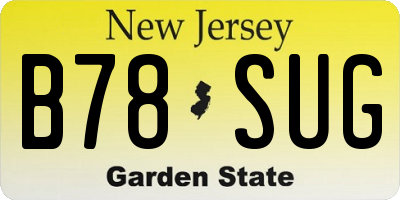 NJ license plate B78SUG