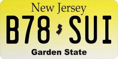 NJ license plate B78SUI