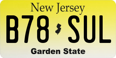 NJ license plate B78SUL