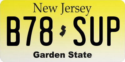 NJ license plate B78SUP