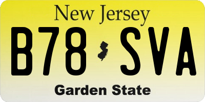 NJ license plate B78SVA