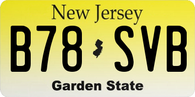 NJ license plate B78SVB