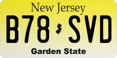 NJ license plate B78SVD