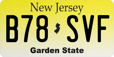 NJ license plate B78SVF