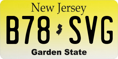 NJ license plate B78SVG