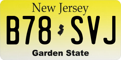 NJ license plate B78SVJ
