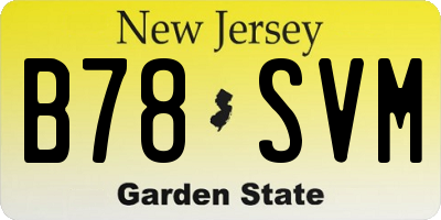 NJ license plate B78SVM