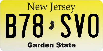 NJ license plate B78SVO