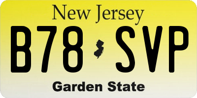 NJ license plate B78SVP