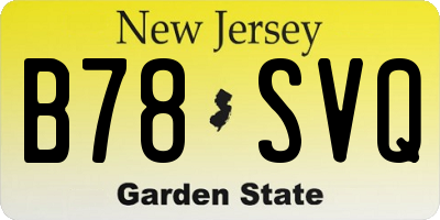NJ license plate B78SVQ