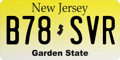 NJ license plate B78SVR