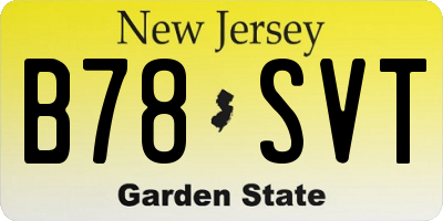 NJ license plate B78SVT