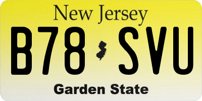 NJ license plate B78SVU