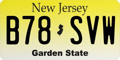 NJ license plate B78SVW